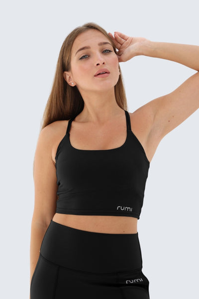 W Sun Stringy Crop Top Bra - Black