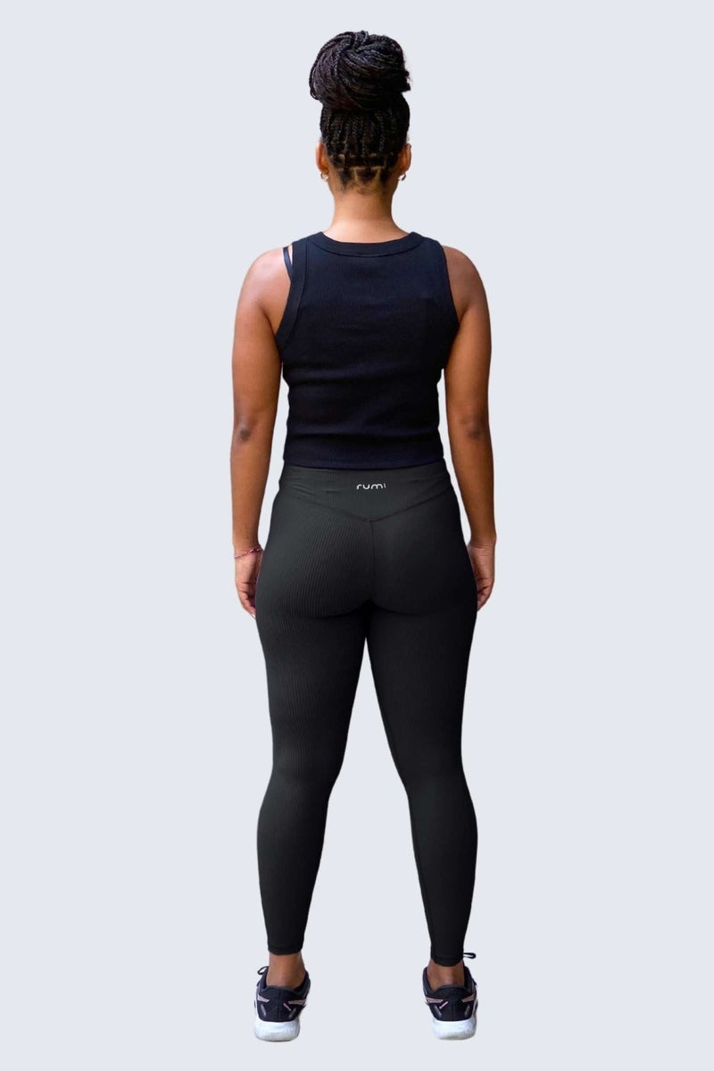 Rumi Earth - W SunRib Fit Pants 25" - Black - R124115