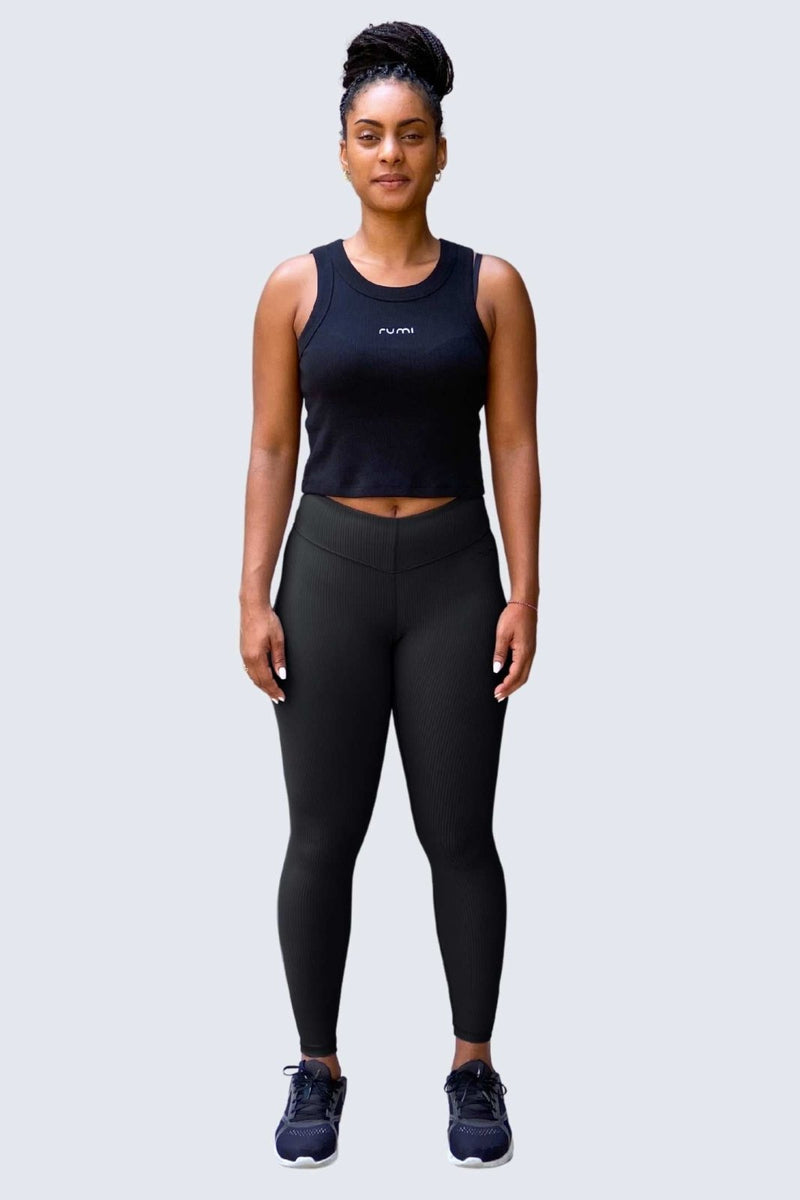 Rumi Earth - W SunRib Fit Pants 25" - Black - R124115