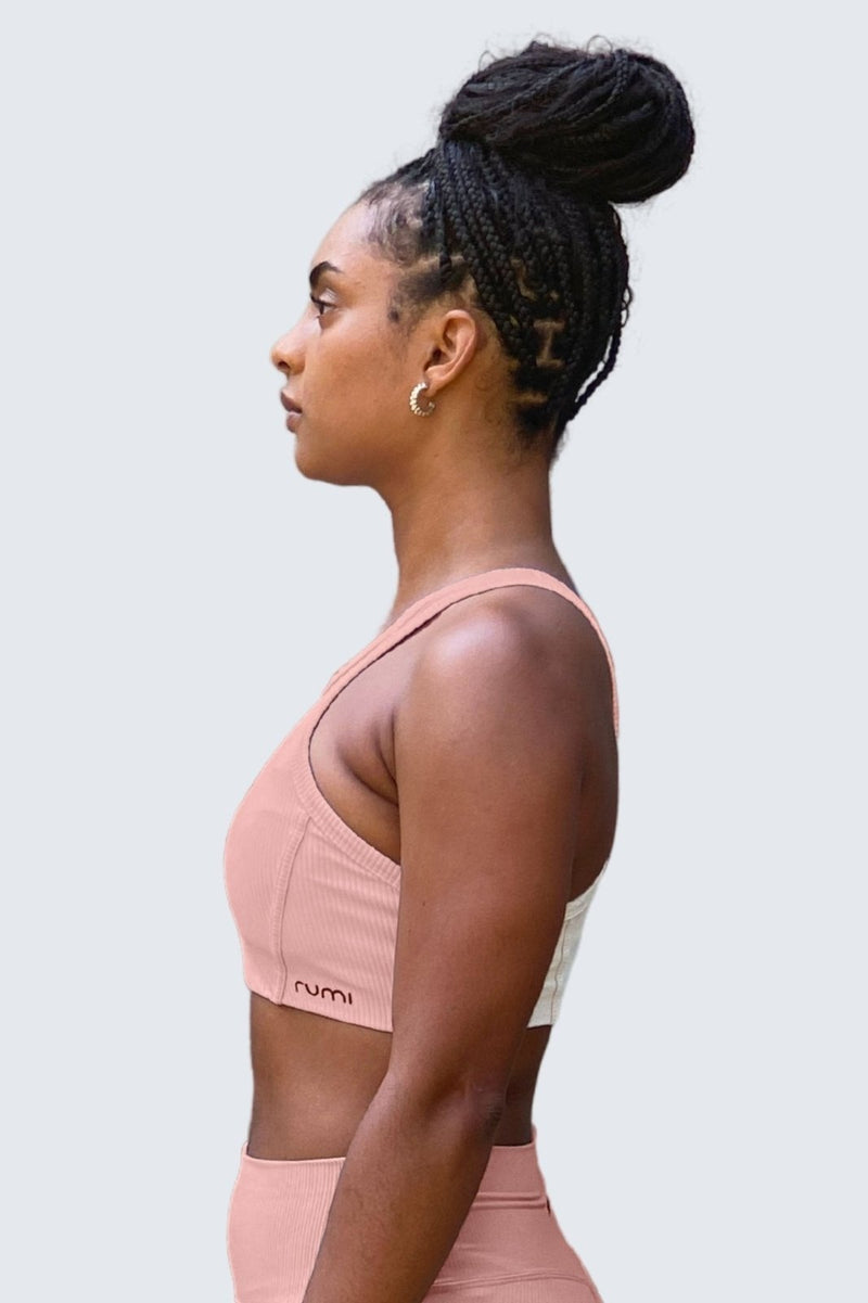 Rumi Earth W SunRib Fit RacerBack Bra - Coral Light