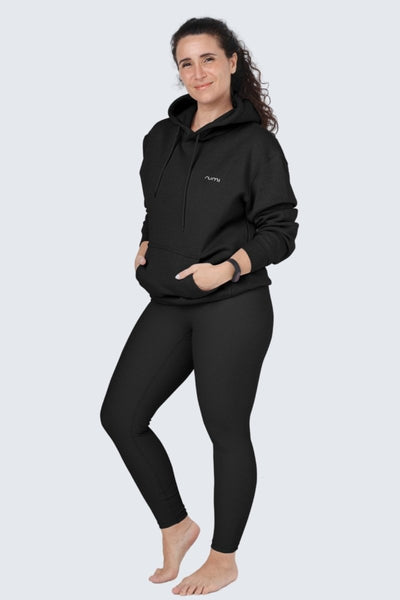 Rumi Earth - WU Moon Sweatshirt Fleece + Hoodie - Black - R113210BKP - Tops