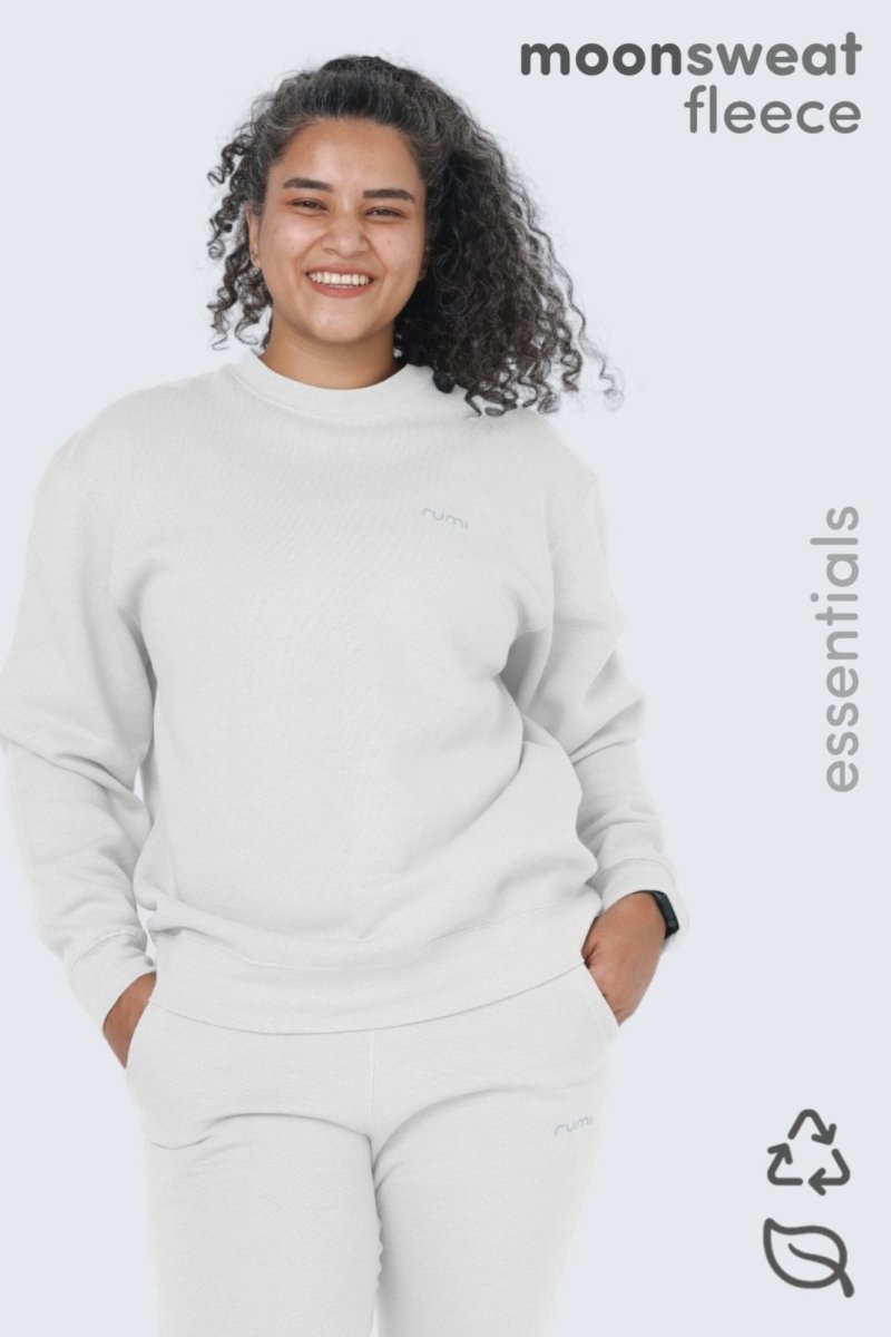 Rumi Earth - WU Moon Sweatshirt Fleece - Snow - R515005SWP - Tops