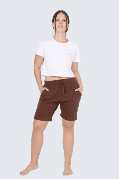 WU Moon Sweatshorts Fleece Slim - Cocoa