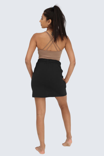 W Moon Sweat Skirt - Black