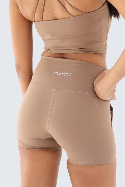 W Sun Zen Shorts 4” + Pockets - Wood